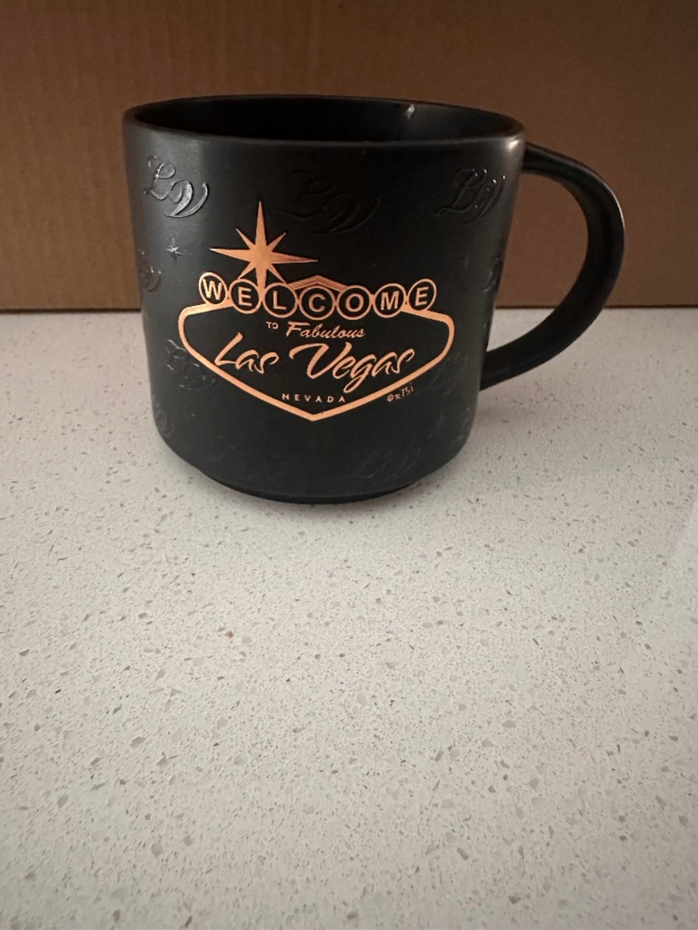 Welcome to Fabulous Las Vegas Matte Black & Gold Ceramic Mug 15 oz